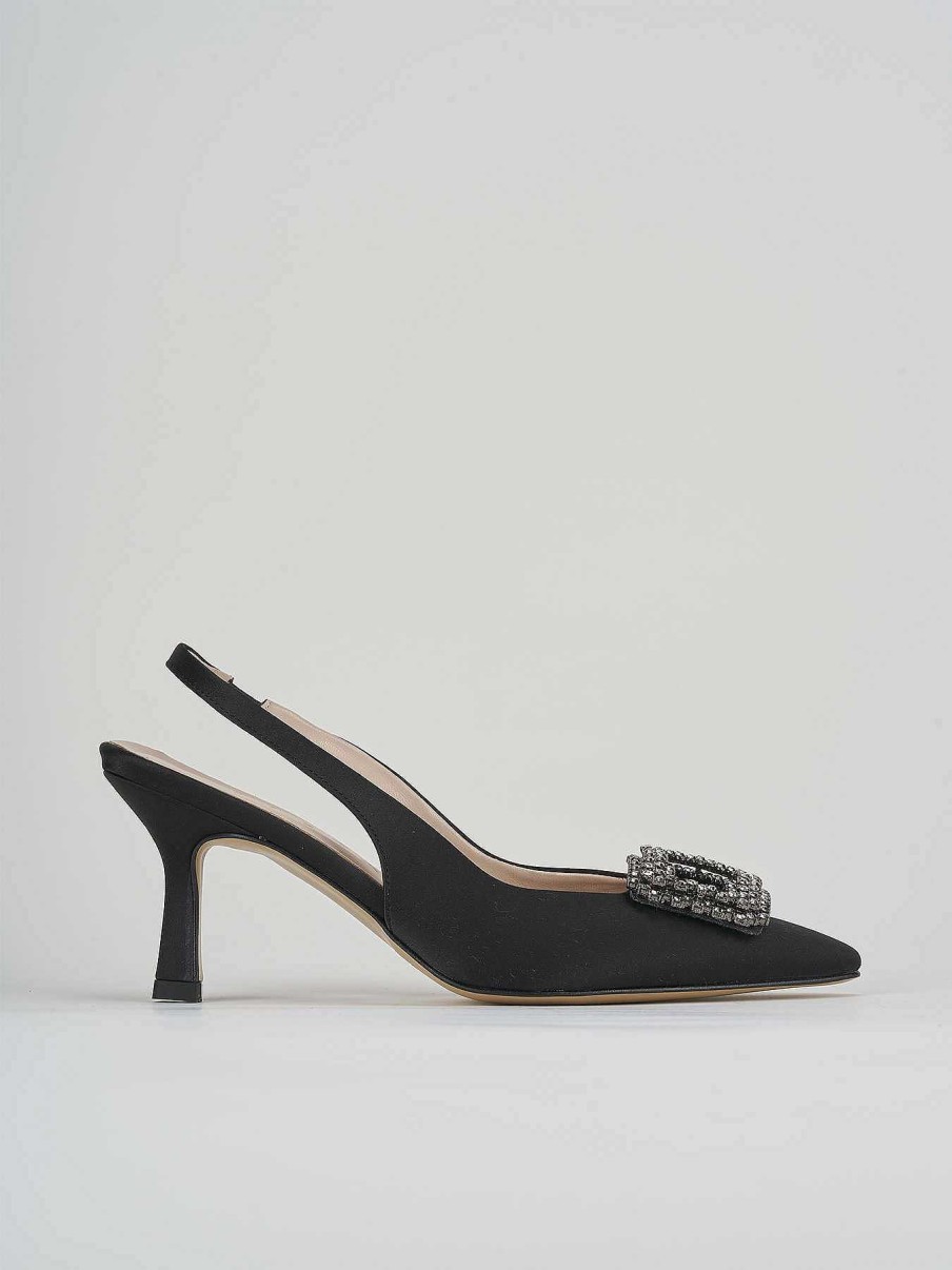 Donna Barca | Decollete Tacco 5 Cm In Raso Nero