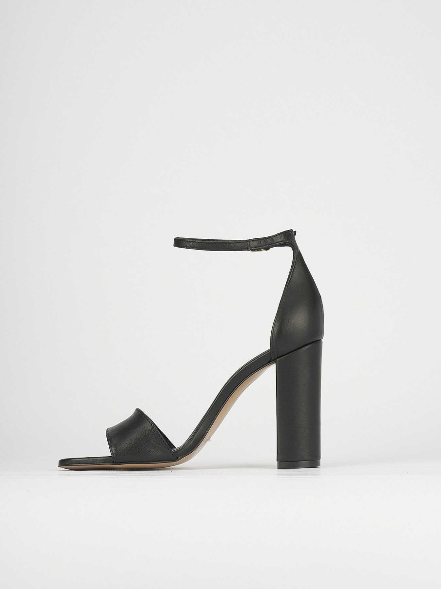 Donna Barca | Sandali Tacco Alto Tacco 8 Cm In Pelle Nera