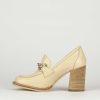 Donna Barca | Mocassini Tacco 8 Cm In Pelle Beige