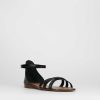 Donna Barca | Sandali Tacco Basso Tacco 1 Cm In Pelle Nera