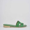 Donna Barca | Ciabatte Tacco 1 Cm In Pelle Verde