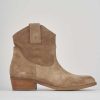 Donna Barca | Stivaletti Tacco Basso Tacco 3 Cm In Camoscio Beige