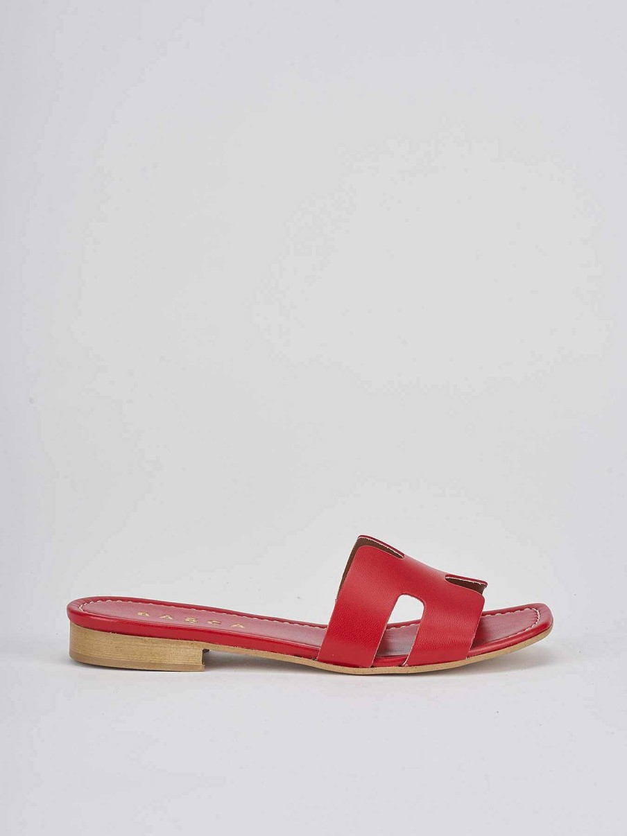 Donna Barca | Pantofole Tacco 1 Cm In Pelle Rossa