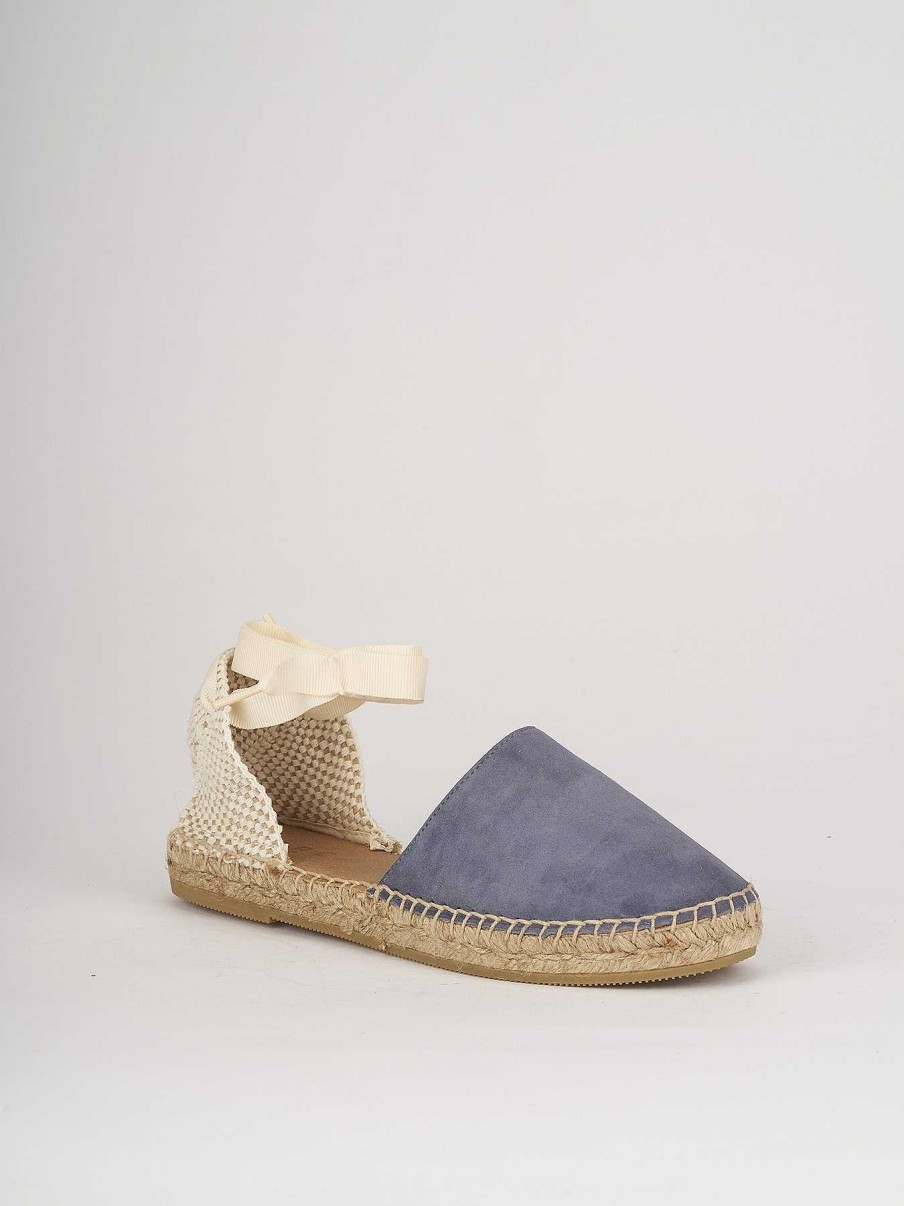 Donna Barca | Espadrillas Tacco 2 Cm In Camoscio Azzurro