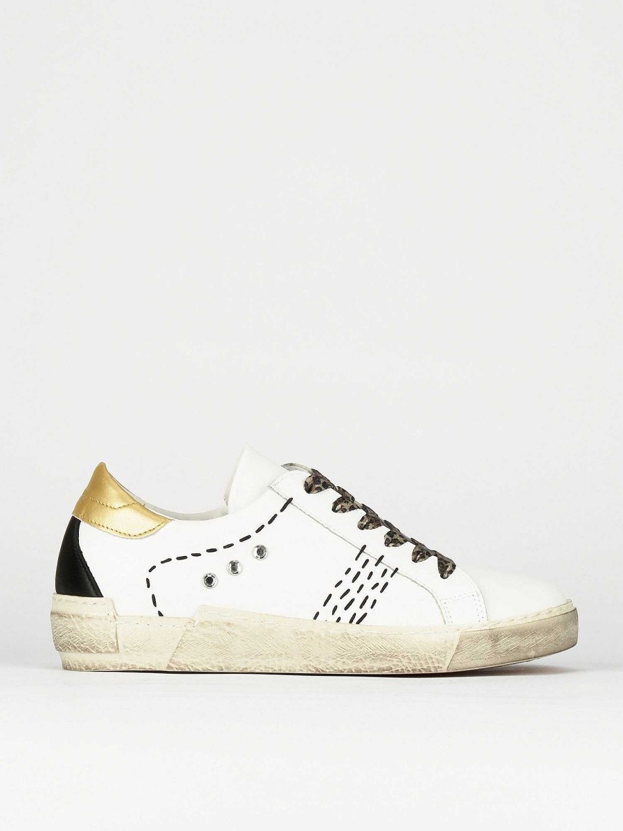 Donna Barca | Sneakers Tacco 1 Cm In Pelle Bianca