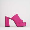 Donna Barca | Ciabatte Tacco 10 Cm In Pelle Rosa