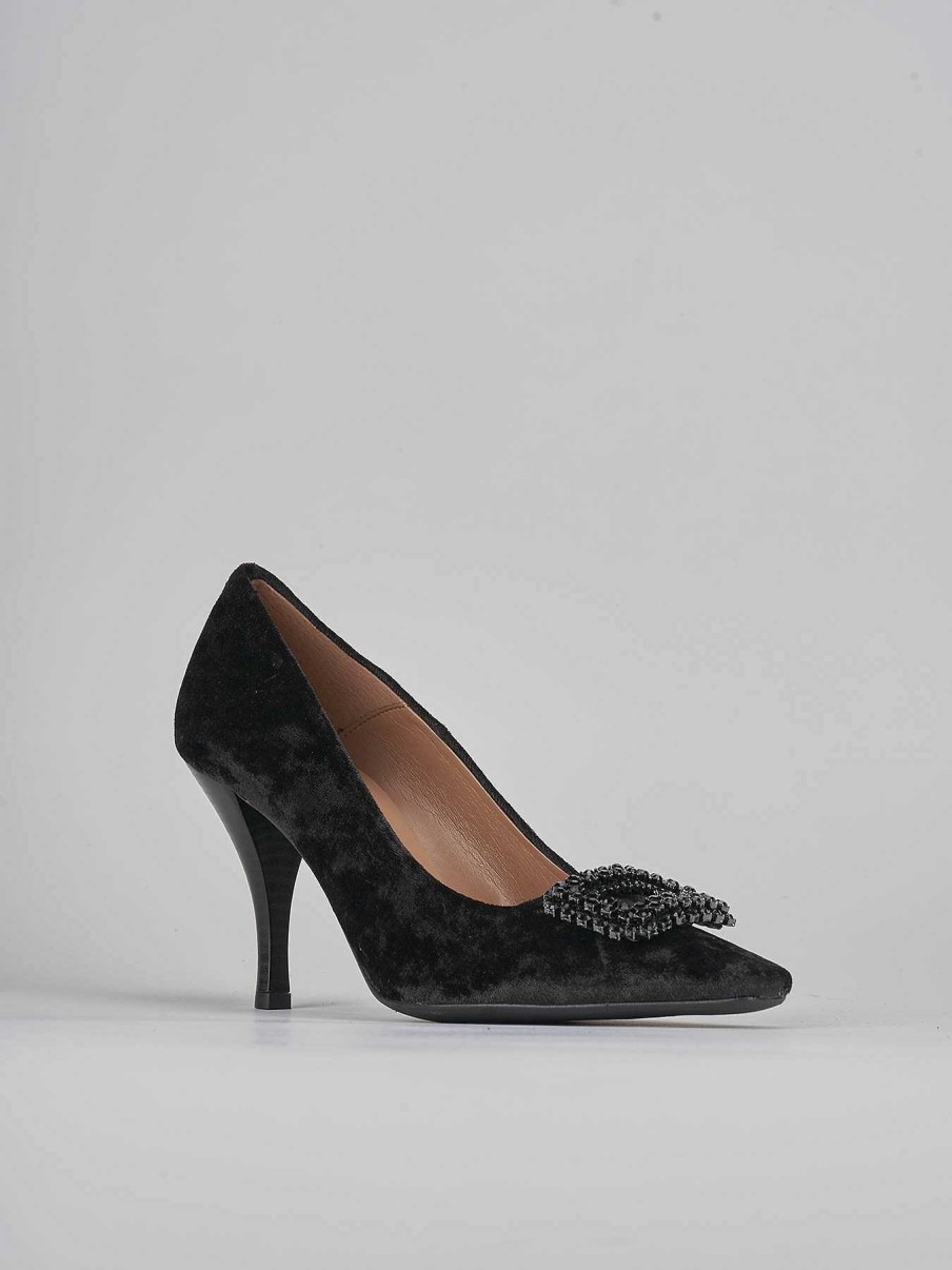 Donna Barca | Decollete Tacco 9 Cm In Velluto Nero