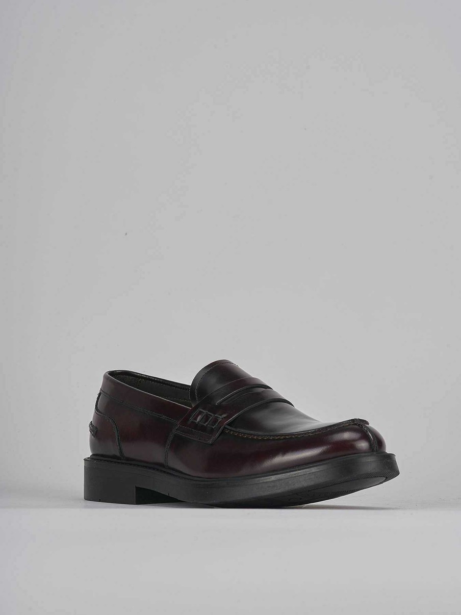 Uomo Barca | Mocassini In Pelle Bordeaux