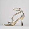 Donna Barca | Sandali Tacco Alto Tacco 9 Cm In Pelle Oro