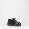 Donna Barca | Scarpe Stringate Tacco 2 Cm In Pelle Nera