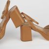 Donna Barca | Sandali Tacco Alto Tacco 7 Cm In Pelle Marrone