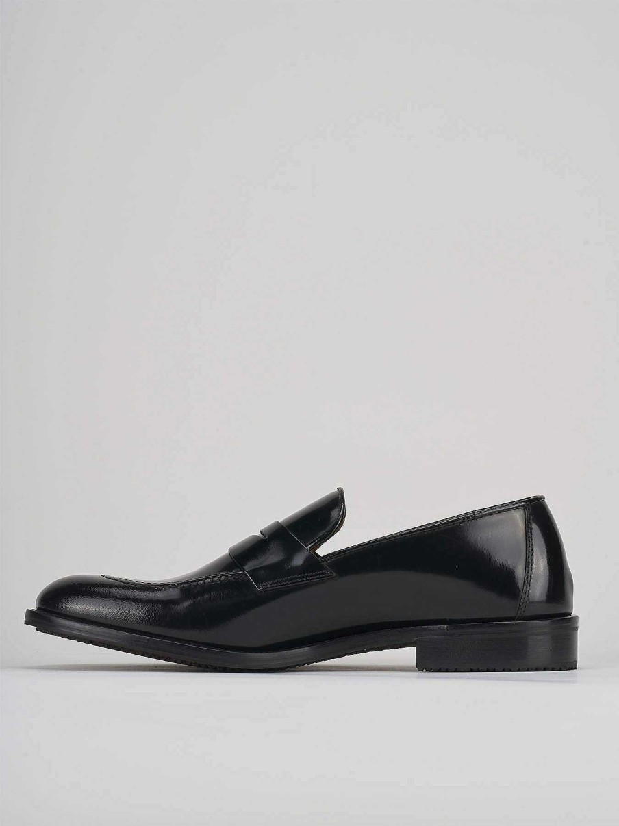 Uomo Barca | Mocassini Tacco 1 Cm In Pelle Nera