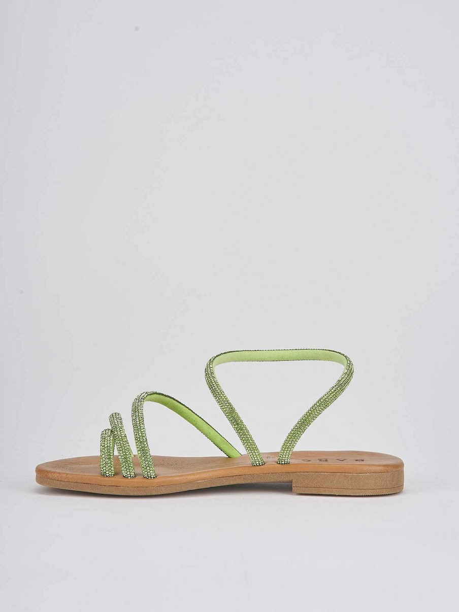 Donna Barca | Sandali Tacco Basso Tacco 1 Cm In Pelle Verde