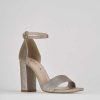 Donna Barca | Sandali Tacco Alto Tacco 8 Cm Beige Glitter