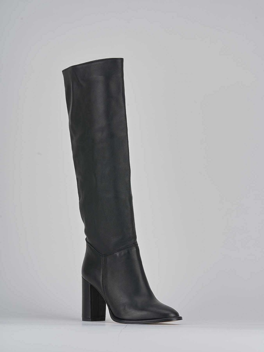 Donna Barca | Stivali Tacco 9Cm Pelle Nero