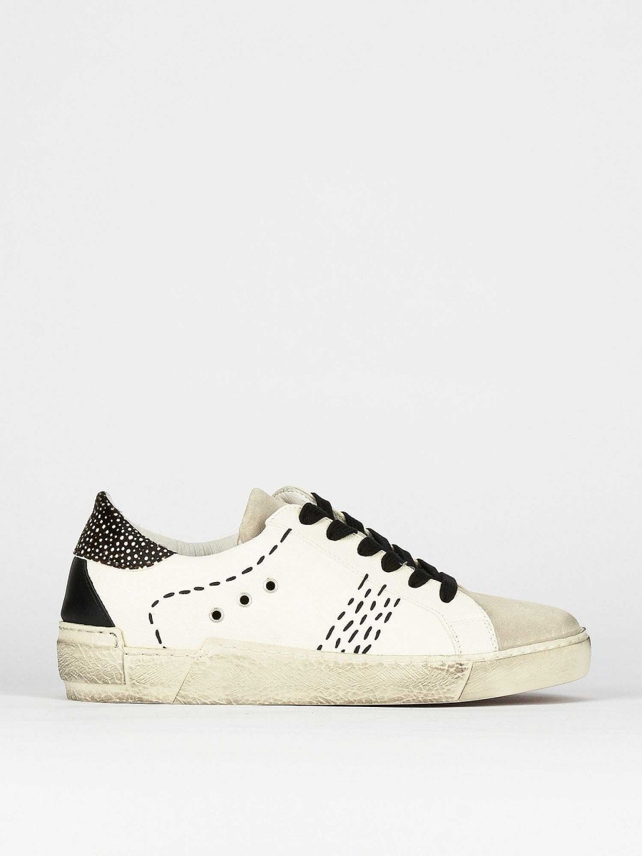 Donna Barca | Sneakers Tacco 1 Cm In Pelle Bianca