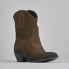 Donna Barca | Stivaletti Tacco Basso Tacco 3 Cm In Camoscio Beige