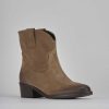 Donna Barca | Stivaletti Tacco Basso Tacco 3 Cm In Camoscio Beige