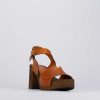 Donna Barca | Sandali Tacco Alto Tacco 7 Cm In Pelle Arancione