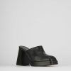 Donna Barca | Sabot Tacco 9 Cm In Pelle Nera