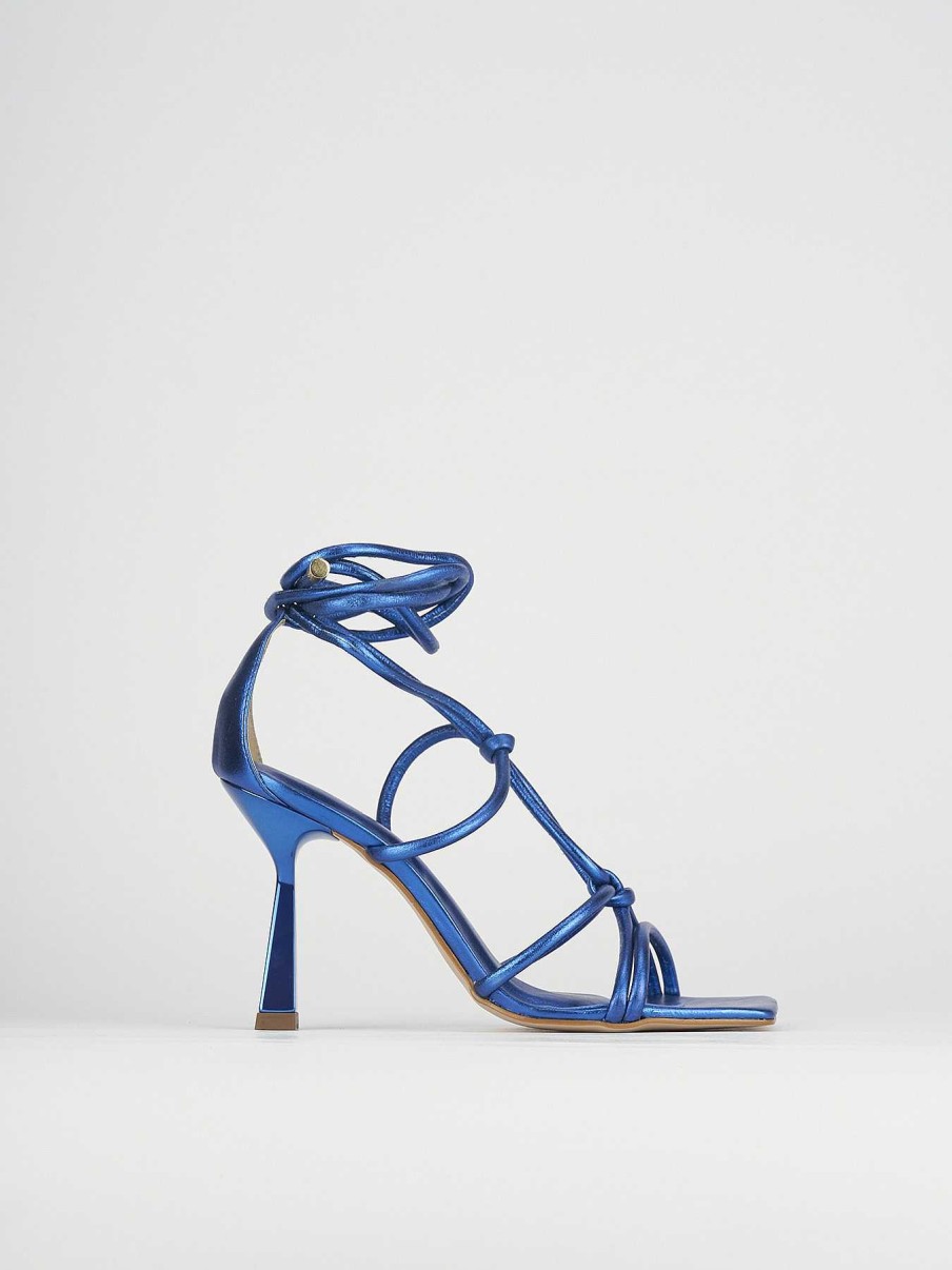 Donna Barca | Sandali Tacco Alto Tacco 10 Cm In Pelle Blu