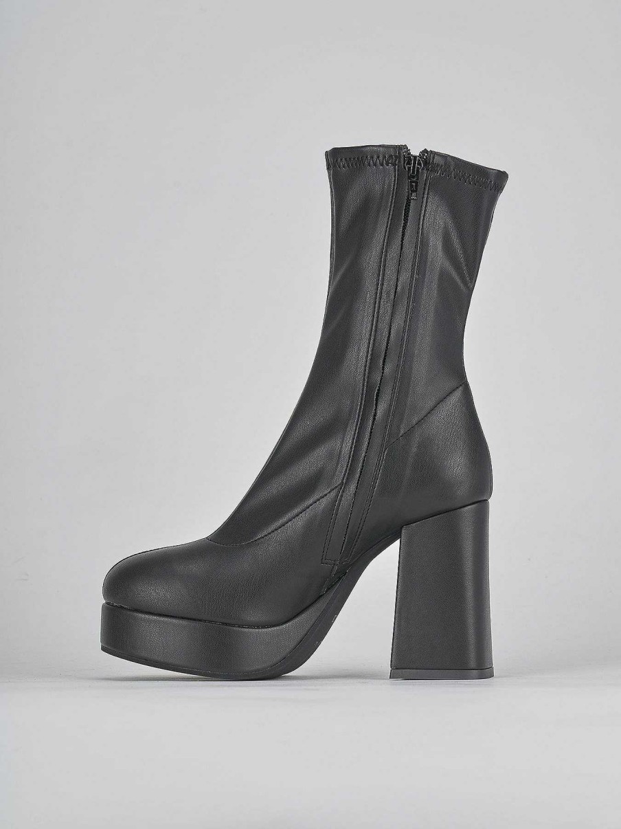 Donna Barca | Stivaletti Tacco Alto Tacco 8 Cm In Pelle Nera