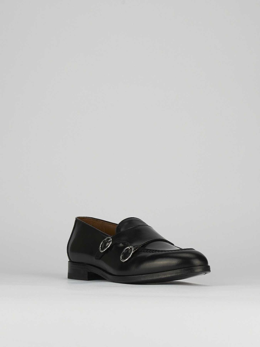 Uomo Barca | Mocassini Tacco 2 Cm In Pelle Nera