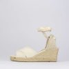 Donna Barca | Espadrillas Tacco 6 Cm Tessuto Beige