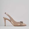 Donna Barca | Decollete Tacco 7 Cm In Raso Beige