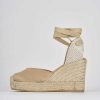 Donna Barca | Espadrillas Tacco 9 Cm Satinato Oro