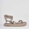 Donna Barca | Sandali Tacco 1Cm Tessuto Beige