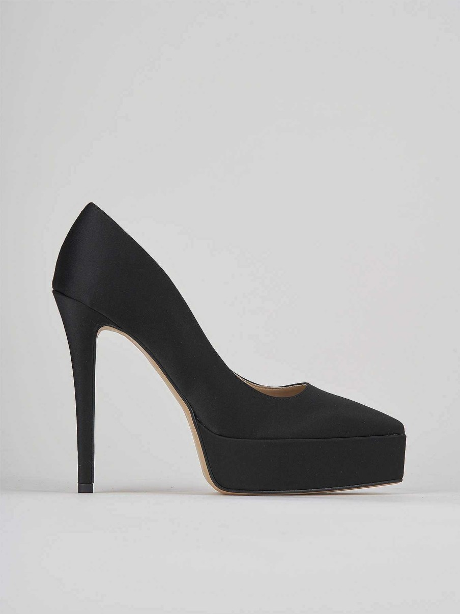 Donna Barca | Decollete Tacco 11 Cm In Raso Nero